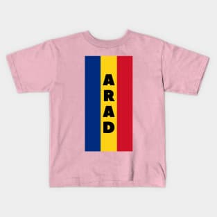 Arad City in Romanian Flag Vertical Kids T-Shirt